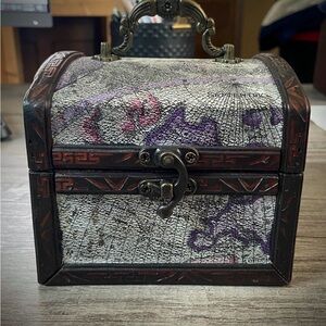 Hobby Lobby Vintage Map Decorative Box - Purple and Brown